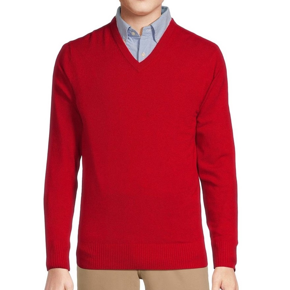 Cremieux cashmere v neck red medium nwt